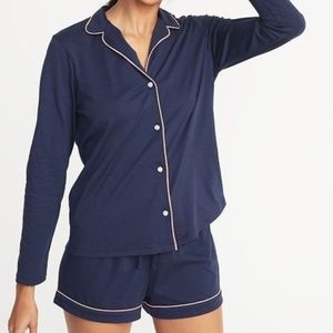 Old Navy Relaxed Button-Front Sleep Shirt New